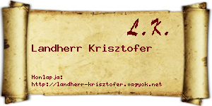 Landherr Krisztofer névjegykártya